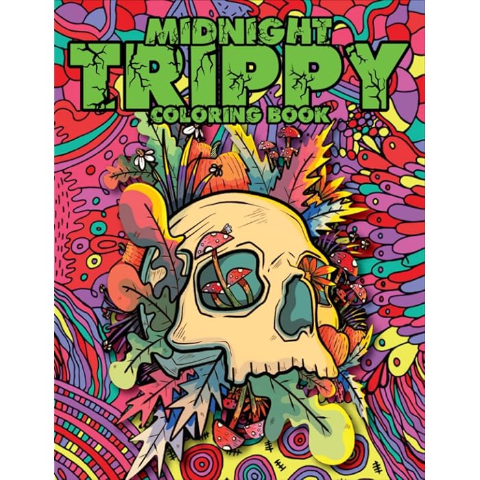 Buy Midnight Trippy Coloring Book Trippy Hippie Mindful Coloring Book