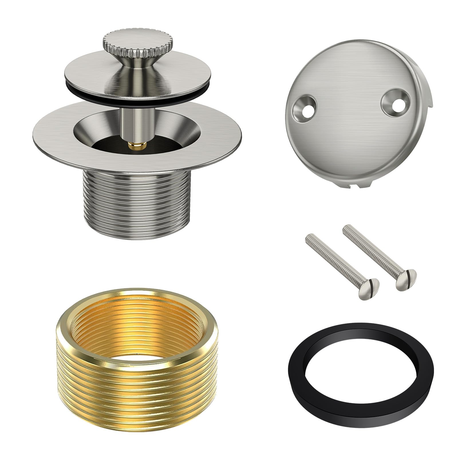 All Brass Bathtub Drain Lift & Turn Tub Trim Set Conversion Kit ...