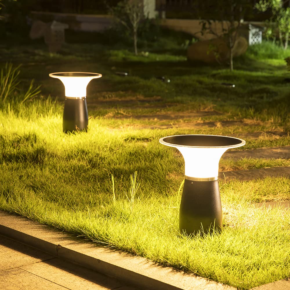 Arnusa Gartenleuchte Power Solarleuchte Helle 360 lm Solarlampe Wegeleuchte Gartenlampe Sockelleuchte kabellos Außenleuchte Terrassenbeleuchtung warmweiß und kaltweiß einstellbar 29x23,5 cm 4000 mAh