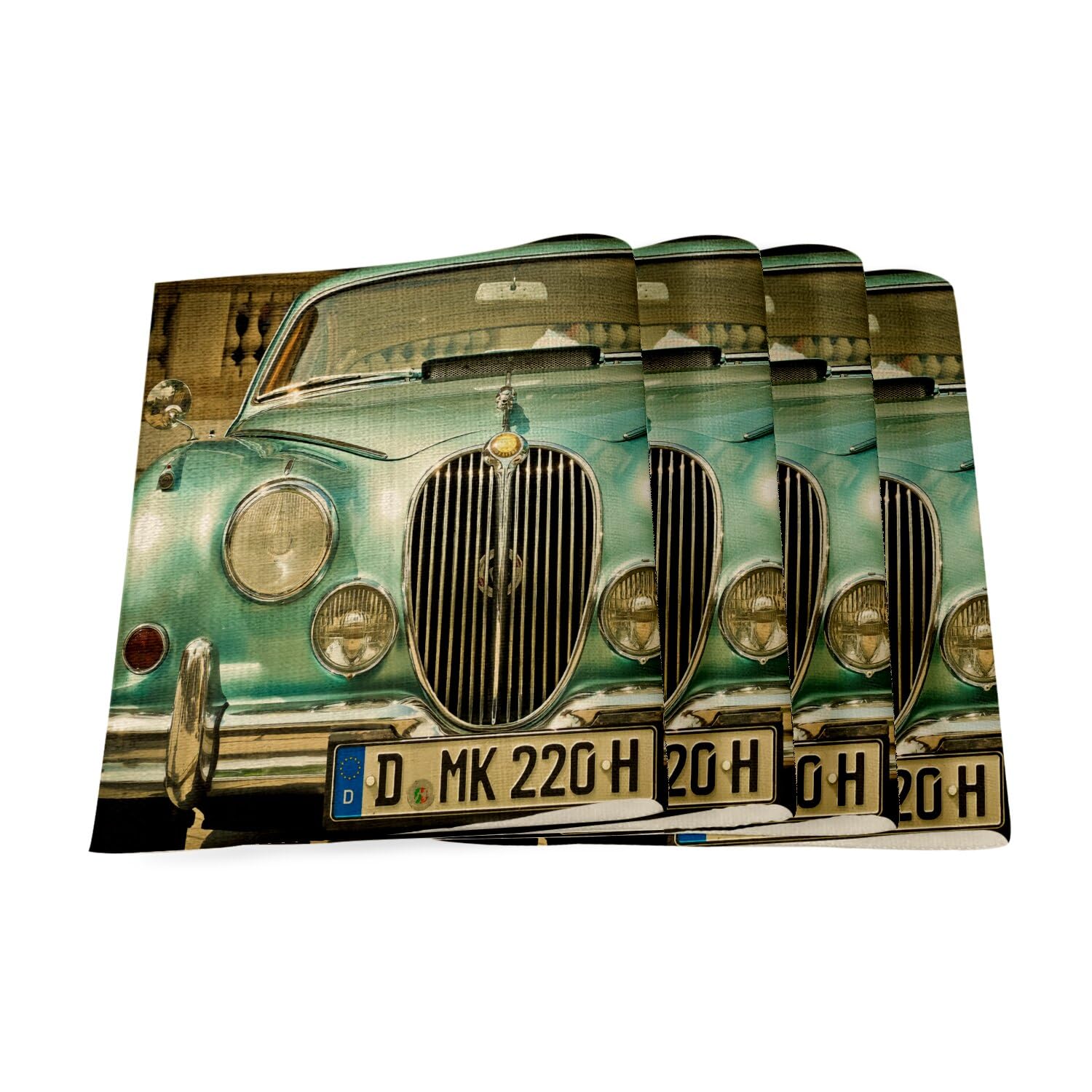 Sets de table de lin premium voiture sport vintage 1960 grand format
