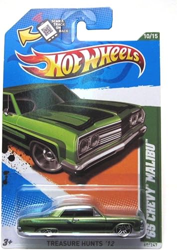 Hot Wheels 201265Chevy Malibu Car metalflake Verde Tesoro Caza tarjeta 60