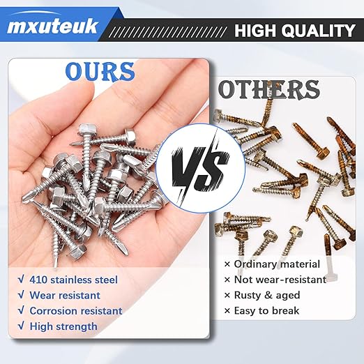 390 Tornillos Autoperforantes de Acero Inoxidable 410 #8 #10 #12 miniatura 3