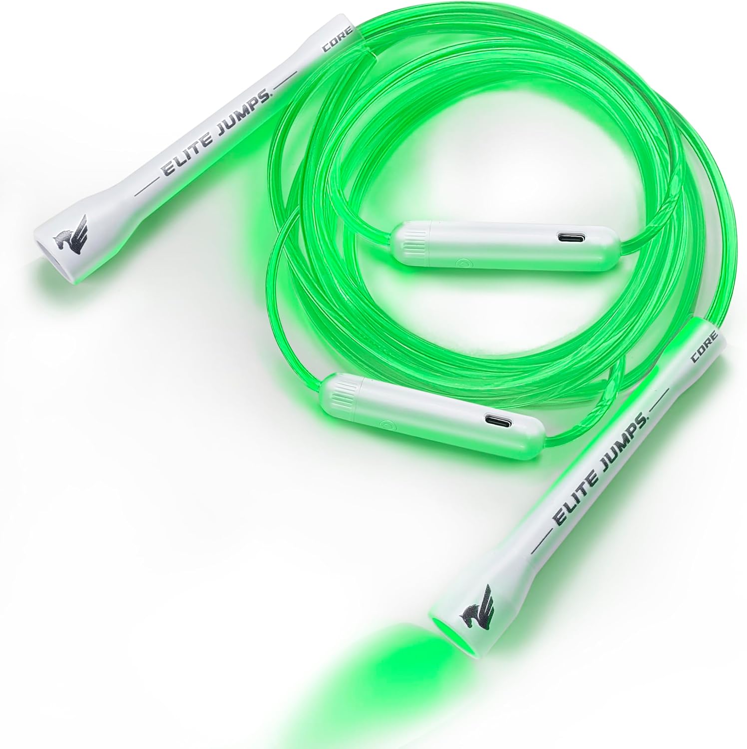 Elite Jumps - Light Show LED Jump Rope - For Kids & Adults - Durable & Lightweight - Adjustable Length & USB Rechargeable - Tangle-Free Jumping Rope for Fun & Exercise - 6 Vibrant Colors