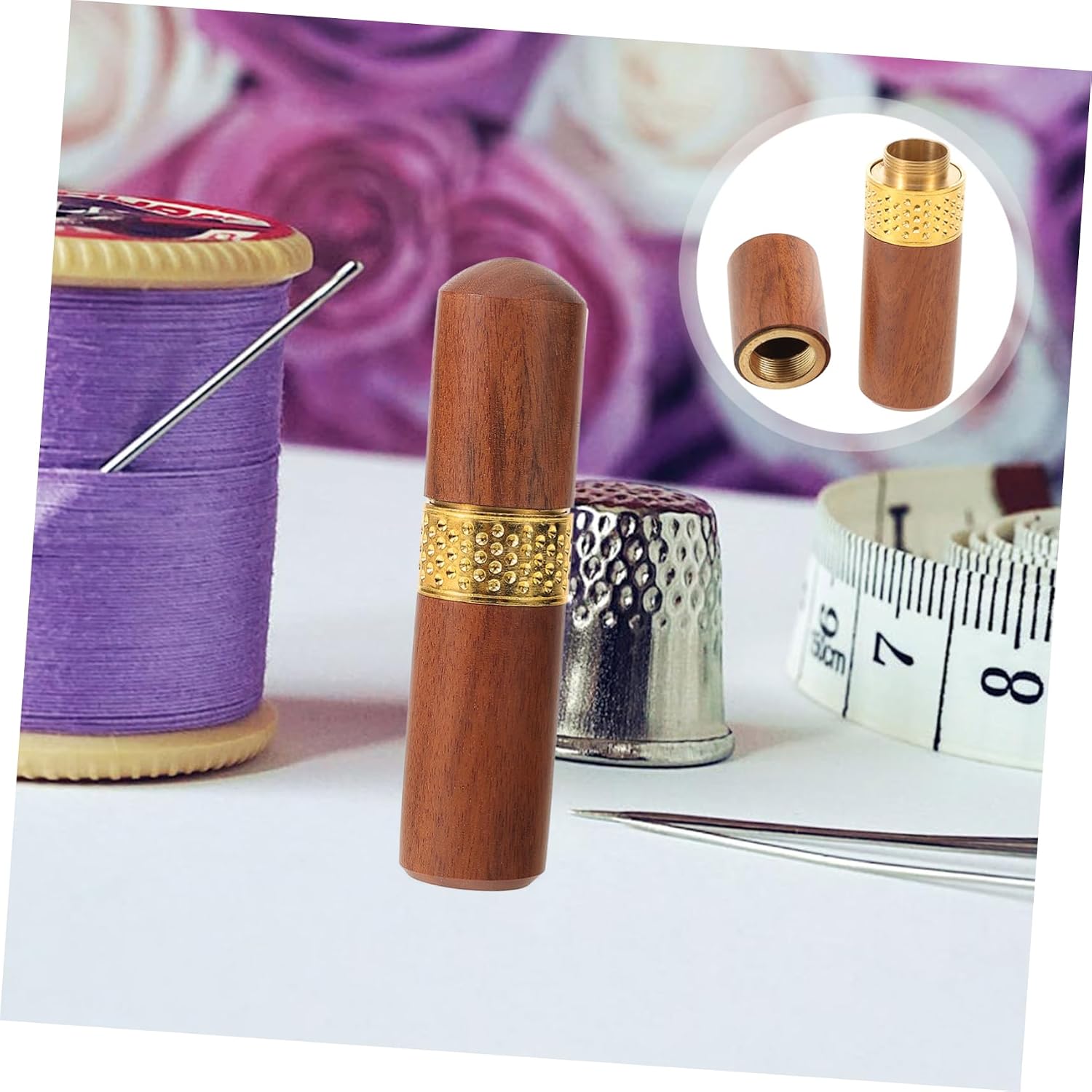 Wooden Needle Case for Knitting Lovers, Portable Sew Supply Xmas Holder