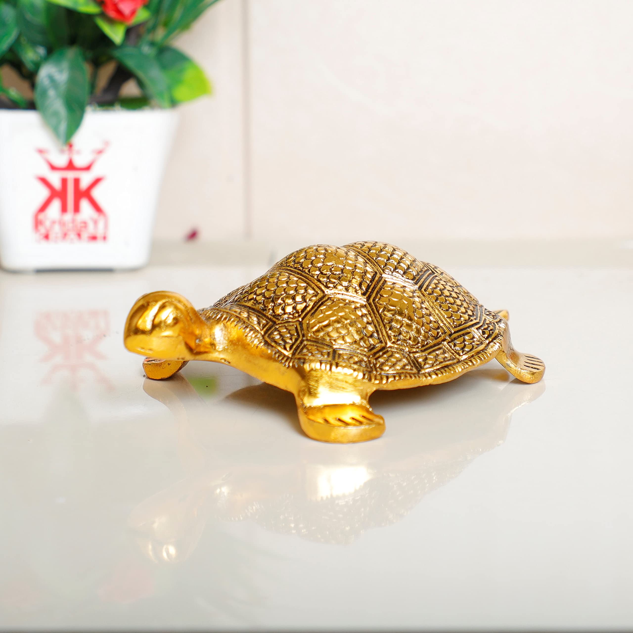 Prince Home Decor & Gifts Tortoise Big Antique Gold Plated in Metal - Image 2 thumbnail