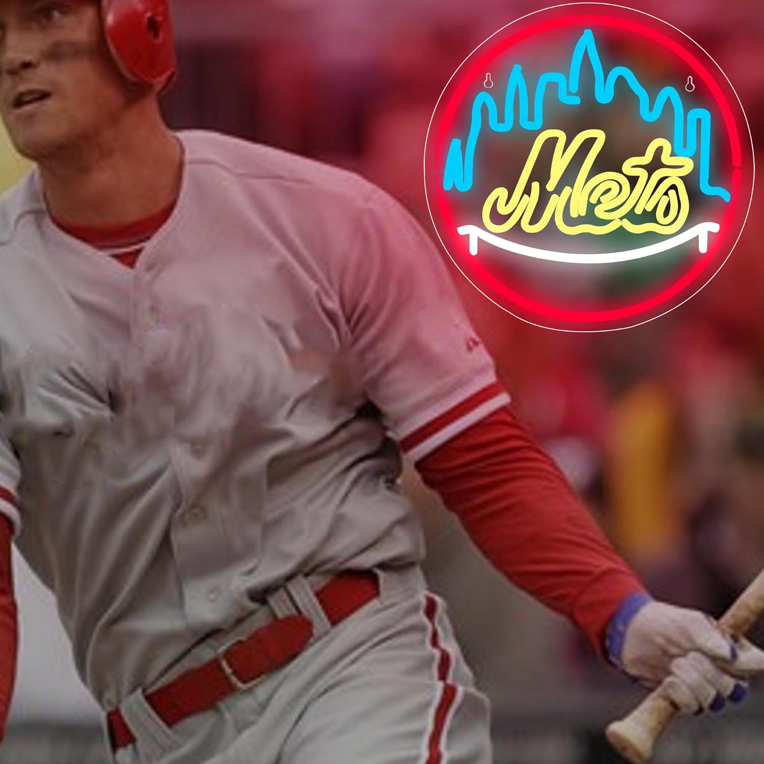 Baseball Neon Sign for Wall Decor Baseball LED Light Up Sign Baseball Wall Decor Sports Neon Lights for Club Bedroom Man Cave Bar Sports Gifts for Men Teen Boys Fans,Size 13.4 * 13.4 inch(FMXD151) - Image 4