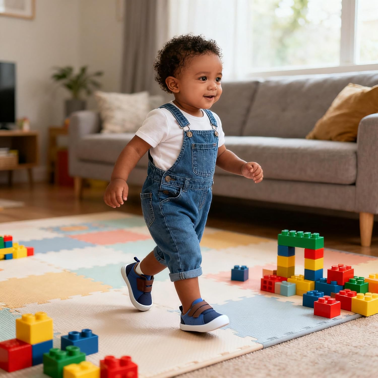 Baby Shoes Boys Girls First Walking Shoes Wide Toe Box Barefoot Zero Drop Infant Shoes Lightweight Nonslip Soft First Walkers PU Leather Toddler Sneakers for 6-24 Months - Image 2