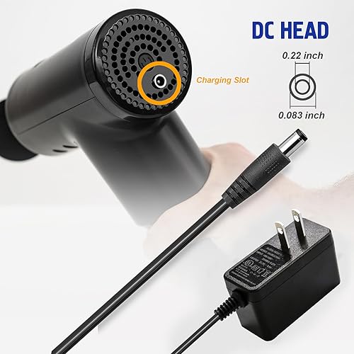 Miniatura 2 de Adaptador de CA de 24 V para pistola de masaje Salida del cargador: DC 24V o 25.2V Pistola de masaje Cable de alimentación Muscle Blaster Solo se