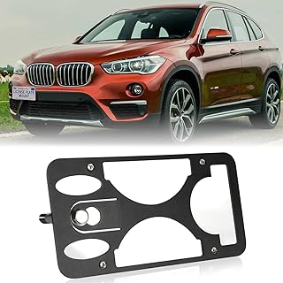 Front Bumper License Plate Mount Compatible with BMW X1 (U11) M35i and M-Sport 2023-2025, No Drill Front License Plate Frames Tow Hook License Plate Bracket Holder Mounting Kit Car Accessories