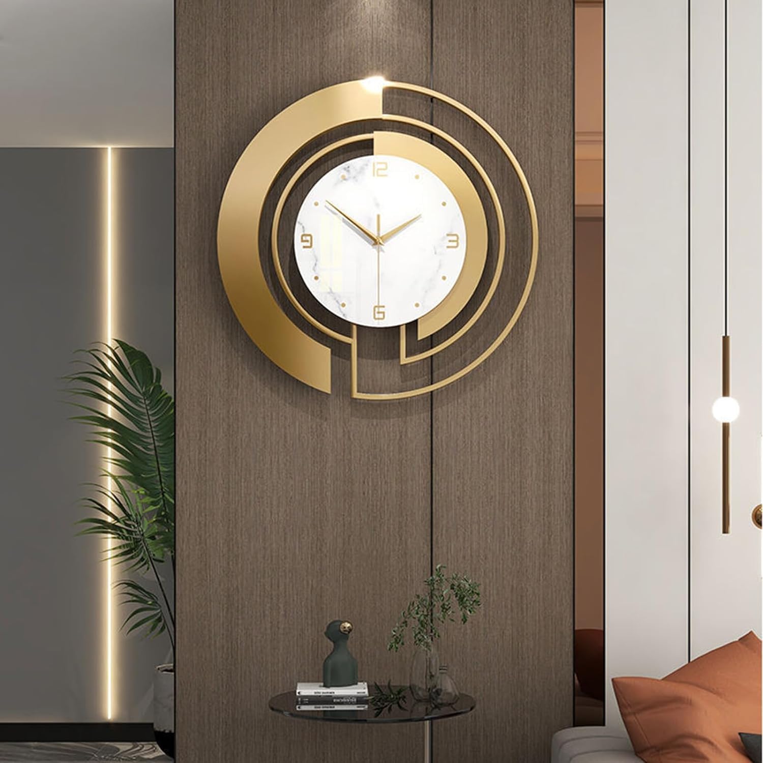 SaryEdge Wall Clockmodern Design Wall Clock, 45Cm Large Round Wall Clock, Wall Decoration Clock, Silent Quartz Walls for Living Room Bedroom Kitchen-C,C,C,C