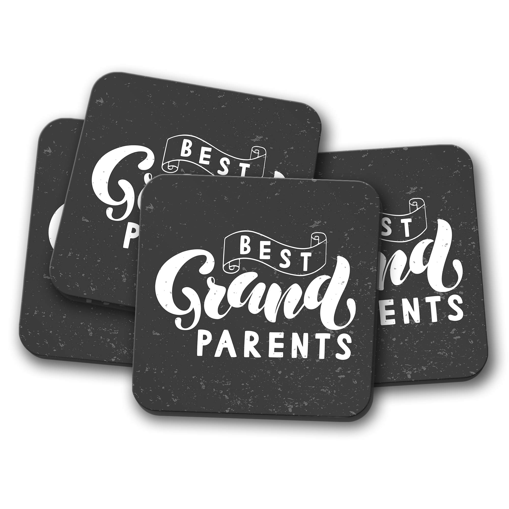 Destination Vinyl Ltd Multicolor 4 Set - Best Grandparents Coaster - Cute Granddad Grandma #19222