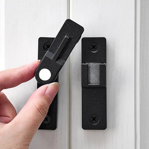 2 paquetes de pestillos abatibles de 180 grados, pestillos de puerta de granero, cierre de puerta abatible de aleación de zinc, cierre de puerta