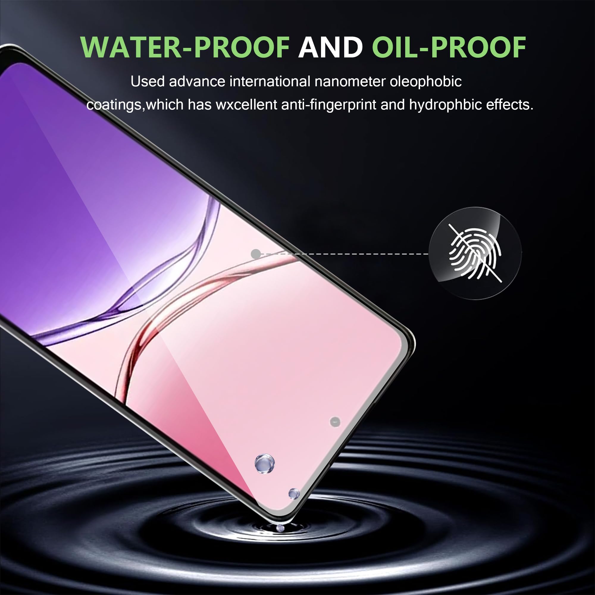 Holilo Privacy Pellicola Protettiva per Oppo A5 4G/5G/A5X 4G/5G/A5m,[2 Pezzi] Anti Spy in Vetro Temperato, Pellicola Durezza 9H Protezione Schermo Anti-Graffio