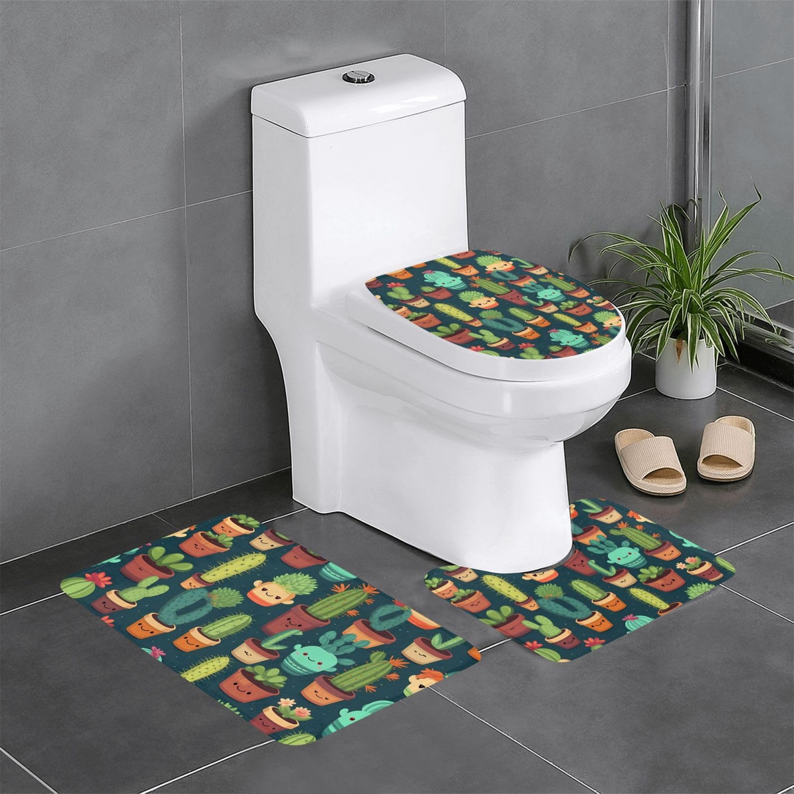 Tapis de sol en flanelle cactus pour une entrée ou cuisine accueillante