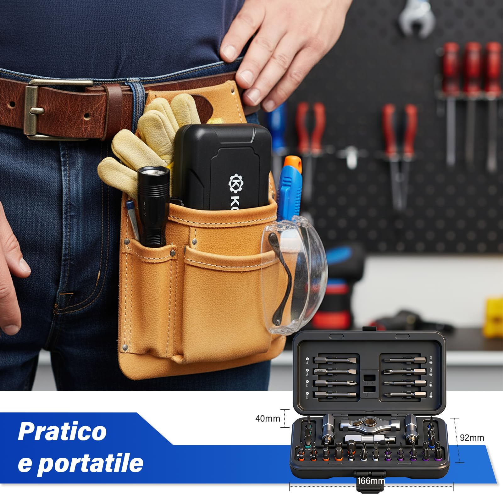 Set di Cacciaviti Magnetici 42 in 1, Cacciaviti Multi-bit con Impugnatura a Cricchetto Rimovibile, Set di Cacciaviti con 40 punte Colori Codificati, Utensili Precisione per Riparazioni