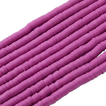 BEEFLYING 4mm Polymer Clay Heishi Beads Eco-Friendly Flat Round Beads Disc Loose Spacer Beads for DIY Jewelry Making Handmade Craft Projects