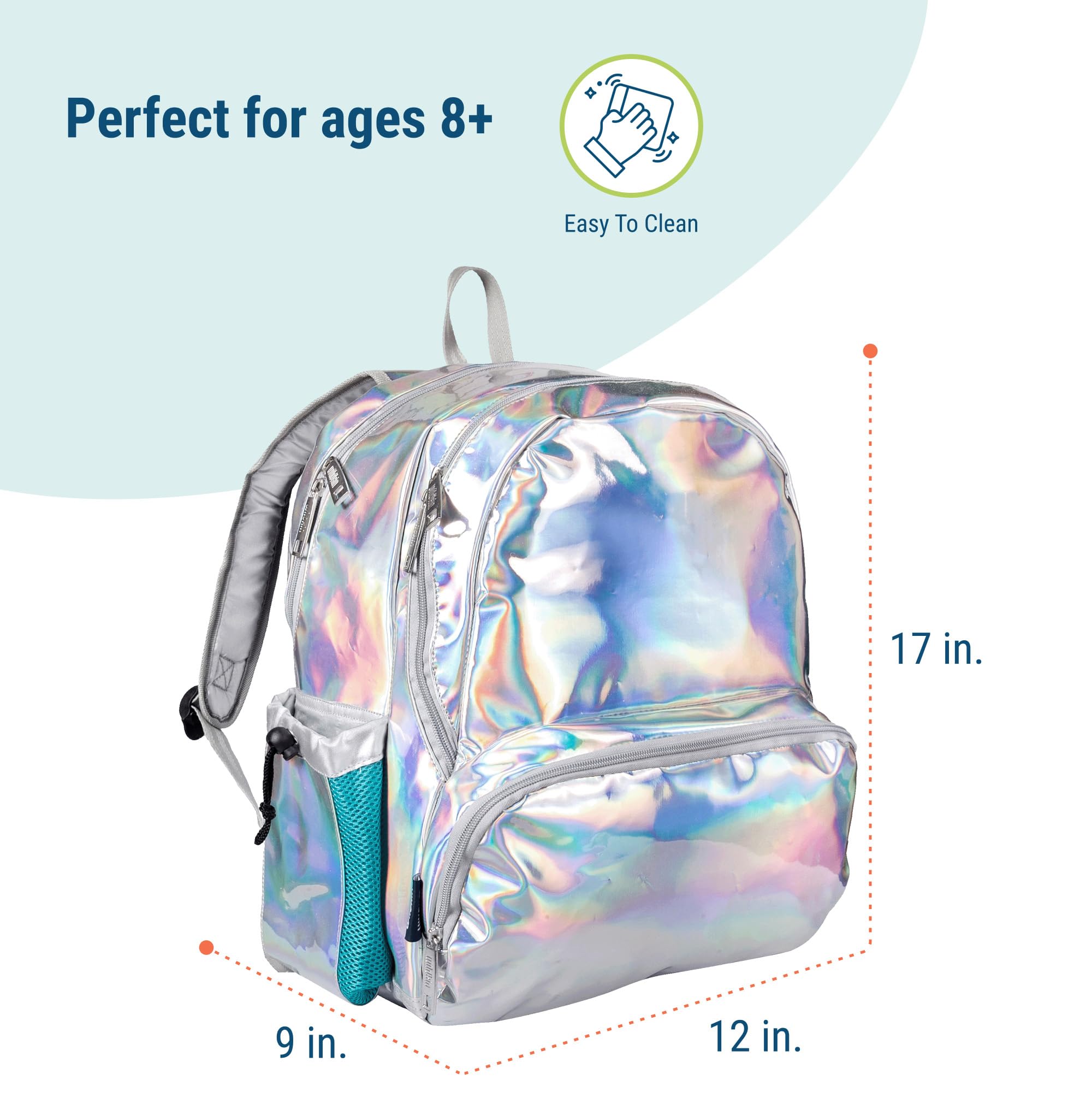 Wildkin Unisex Child Travel Backpacks, Holographic, Large