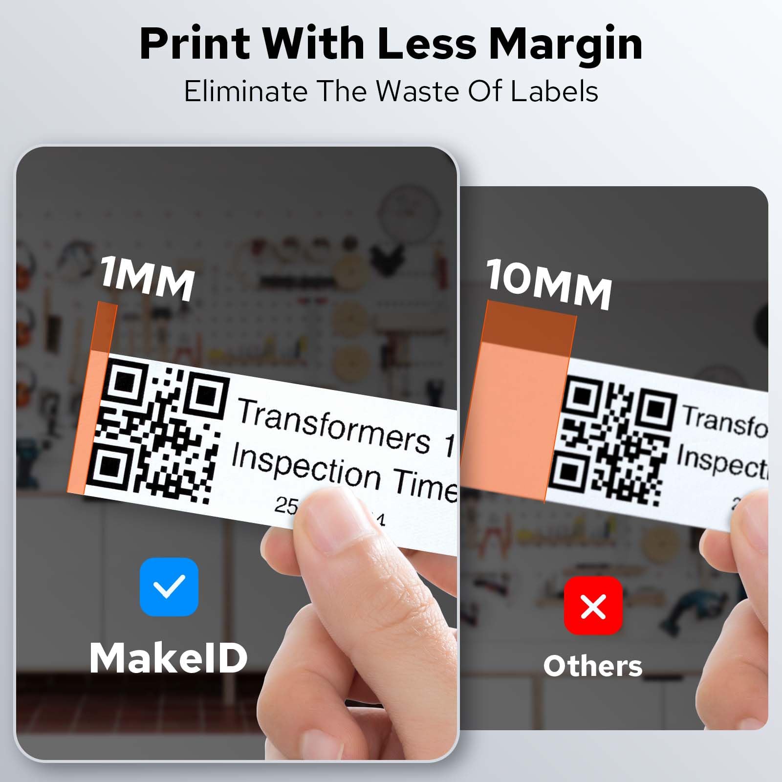 Makeid P31S - Etiquetadora industrial portátil con cinta, 300 ppp