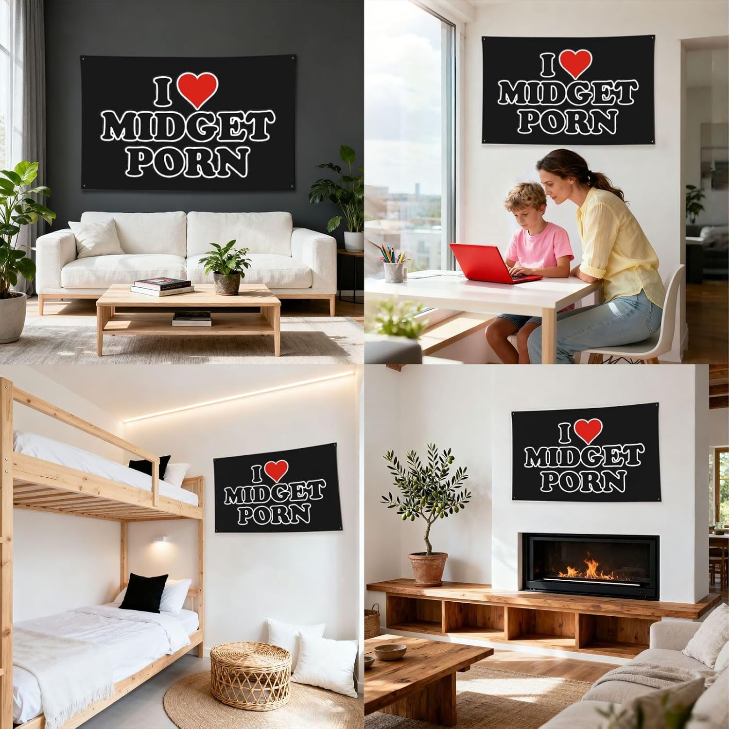 I Love Midget Porn Flag Poster Durable Wall Banner with 4 Brass Grommets 3x5 Ft Tapestry for Indoor & Outdoor Decor, Perfect for Home,Porch,Garden,Yard image 5