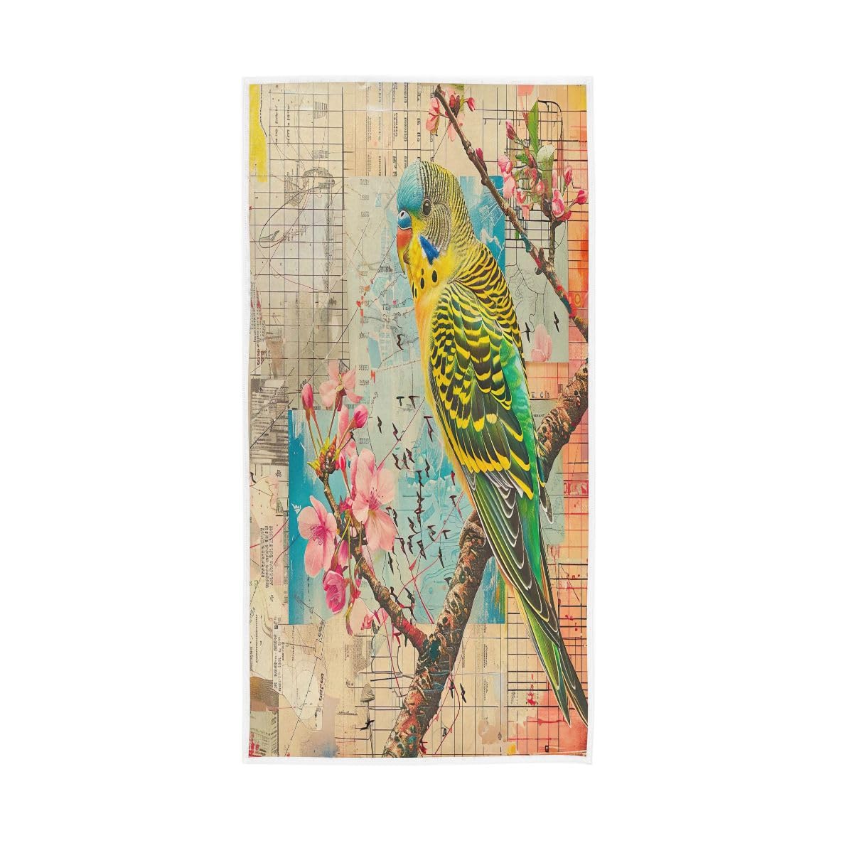 LSRCPD Parrot on Branch Vintage Hand Towels, Lightweight Towels for Hand, Face, Hair, Yoga, Kitchen, Bath 15 x 30 Inches