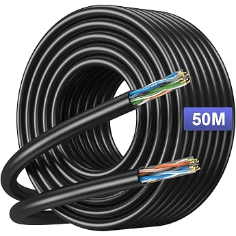 Cat6 LAN Cable Network Cable 50 m UTP 26AWG 500MHz - Cable Roll for Cabling Office & Gaming Cat.6
