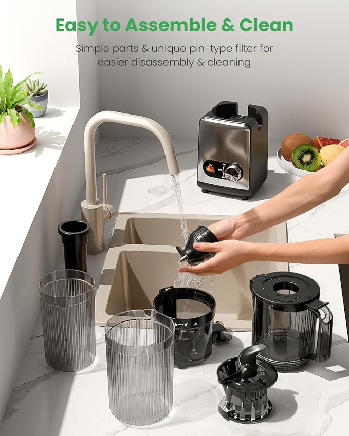 Extractor Jugos Prensado Frío Boca Ancha 200W Función Revers miniatura 8