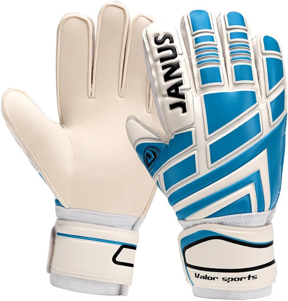 JYH Professional Adult & Youth German Latex Soccer Goalie Goalkeeper Gloves Fingersave With Finger Spines,Strong Grip for The Toughest Saves For Kids and Youth