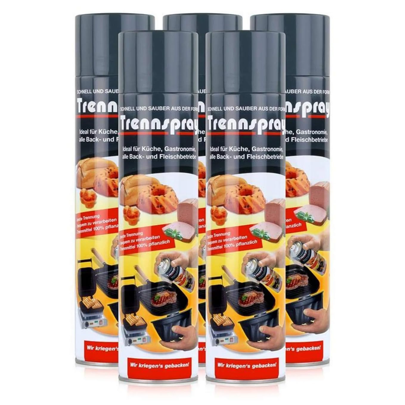 5 x 600ml Boyens Back Trennspray - Zum Grillen, Braten & Backen - Antihaftspray, Non Stick Spray für Grillroste, Plancha und Teppenyaki Grills, Kontaktgrill, Back- und Auflaufformen, AirFryer