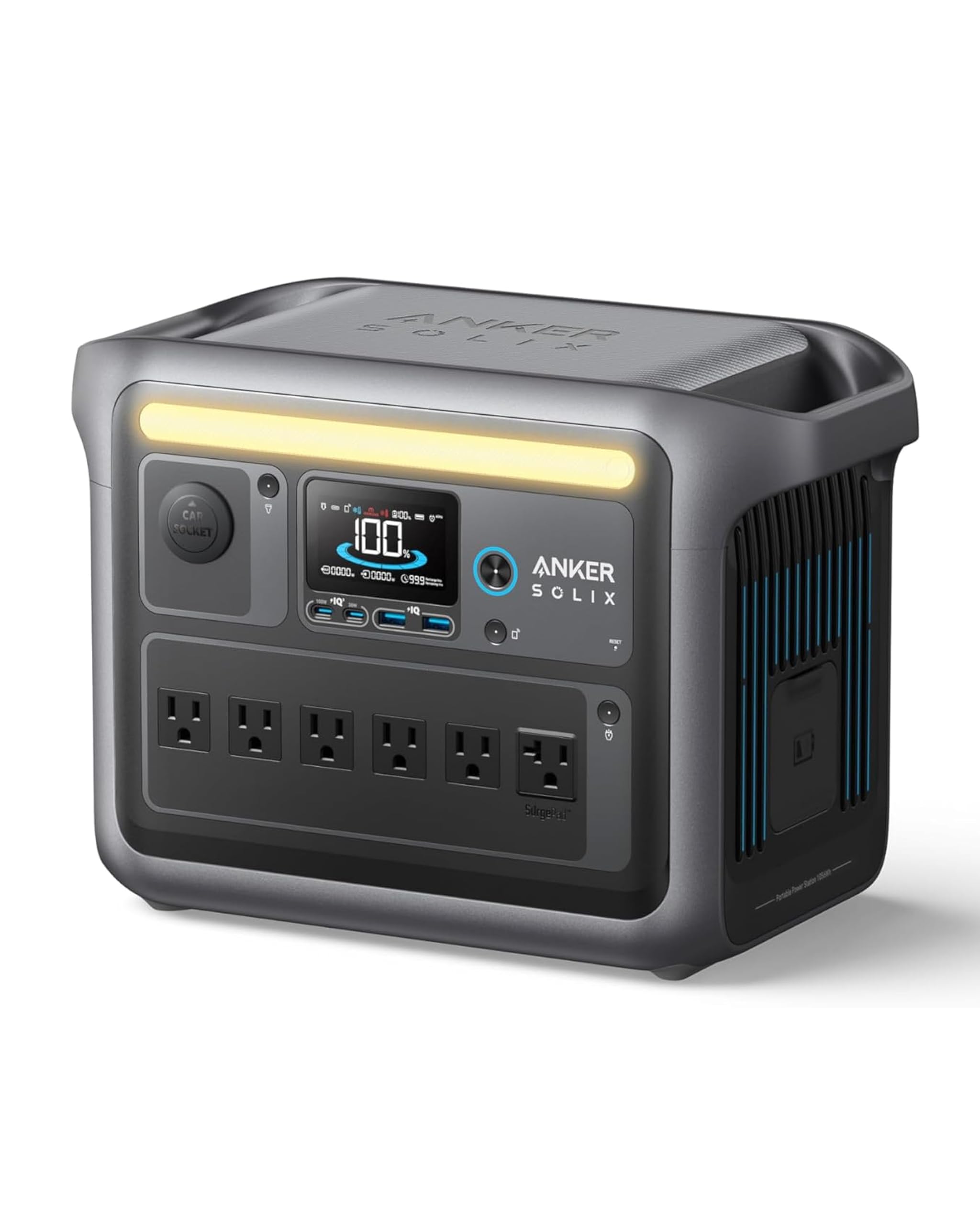 発電機・ポータブル電源 Anker Solix C1000 Portable Power Station Anker SOLIX C1000 Portable Power Station, 1800W Solar