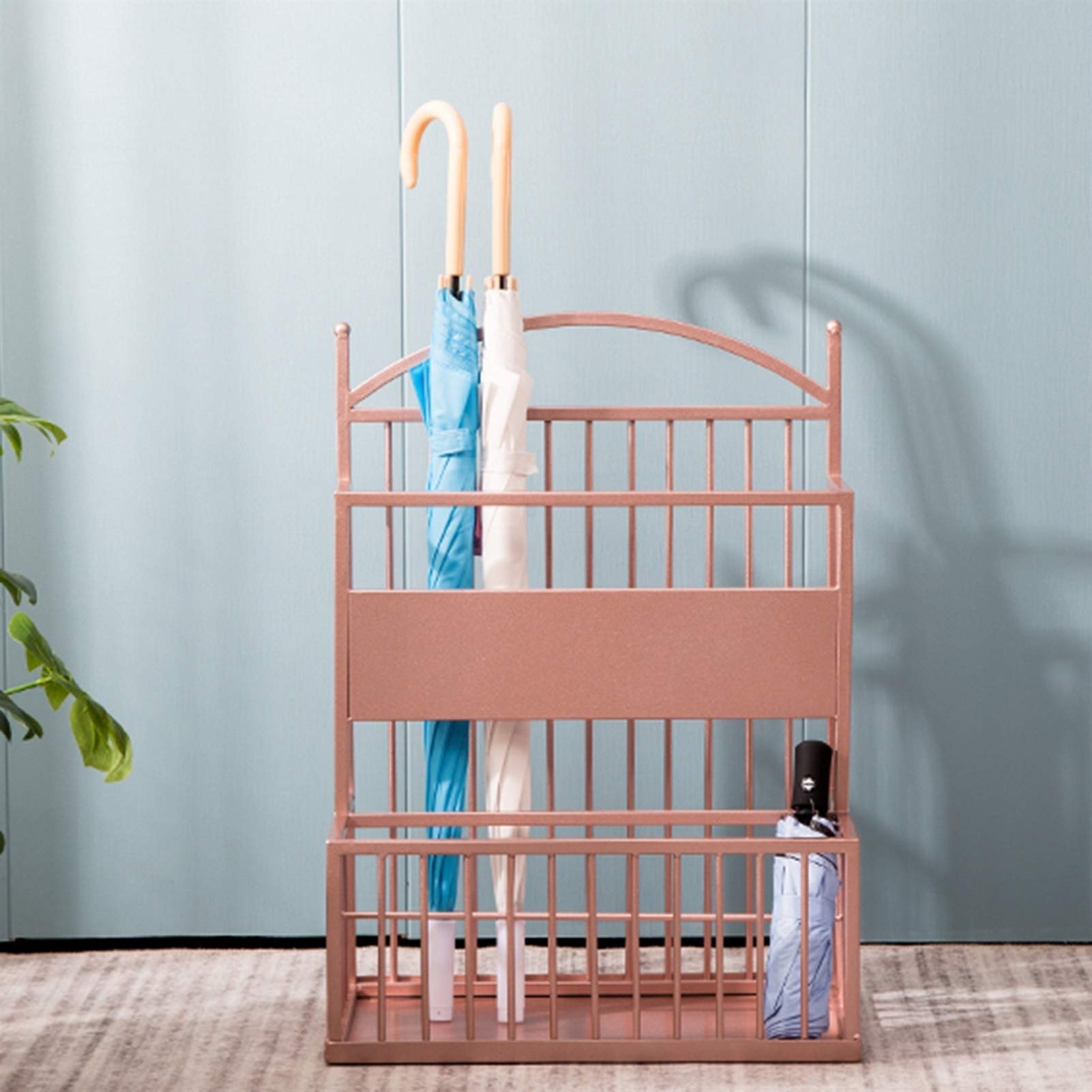 Porte-parapluie élégant avec plateau de drainage et crochet – 48 x 26 x 68 cm pour hôtels et bureaux Idéal pour nizer les parapluies et garder les sols au sec
