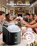 Silonn Nugget Ice Maker Countertop Pellet Machine with Self-Cleaning, Black | 36 lbs/24H, ice in 6 mins, soft chewable ice, removable cover, quiet operation, LED control panel, compact design