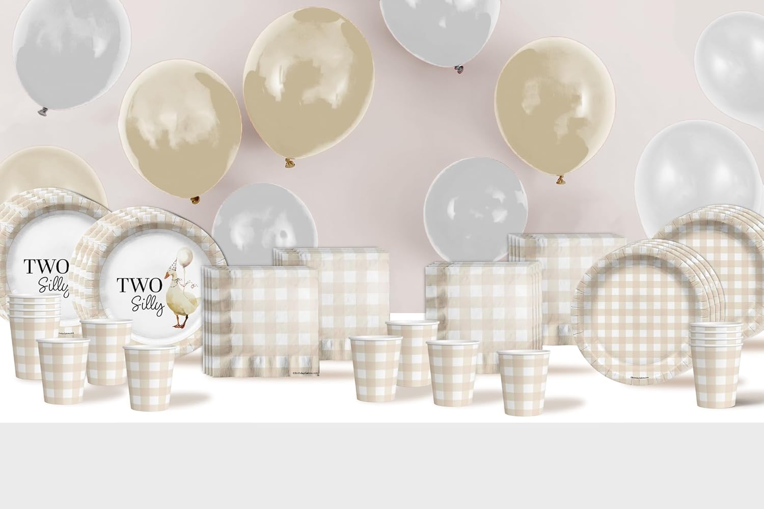 Two Silly Goose 2nd Birthday Party Supplies - 64 Piece Second Birthday Tableware Set Includes Large 9" Dinner Plates and 8" Dessert Paper Plates Napkins Cups - Kit for 16 - Image 8