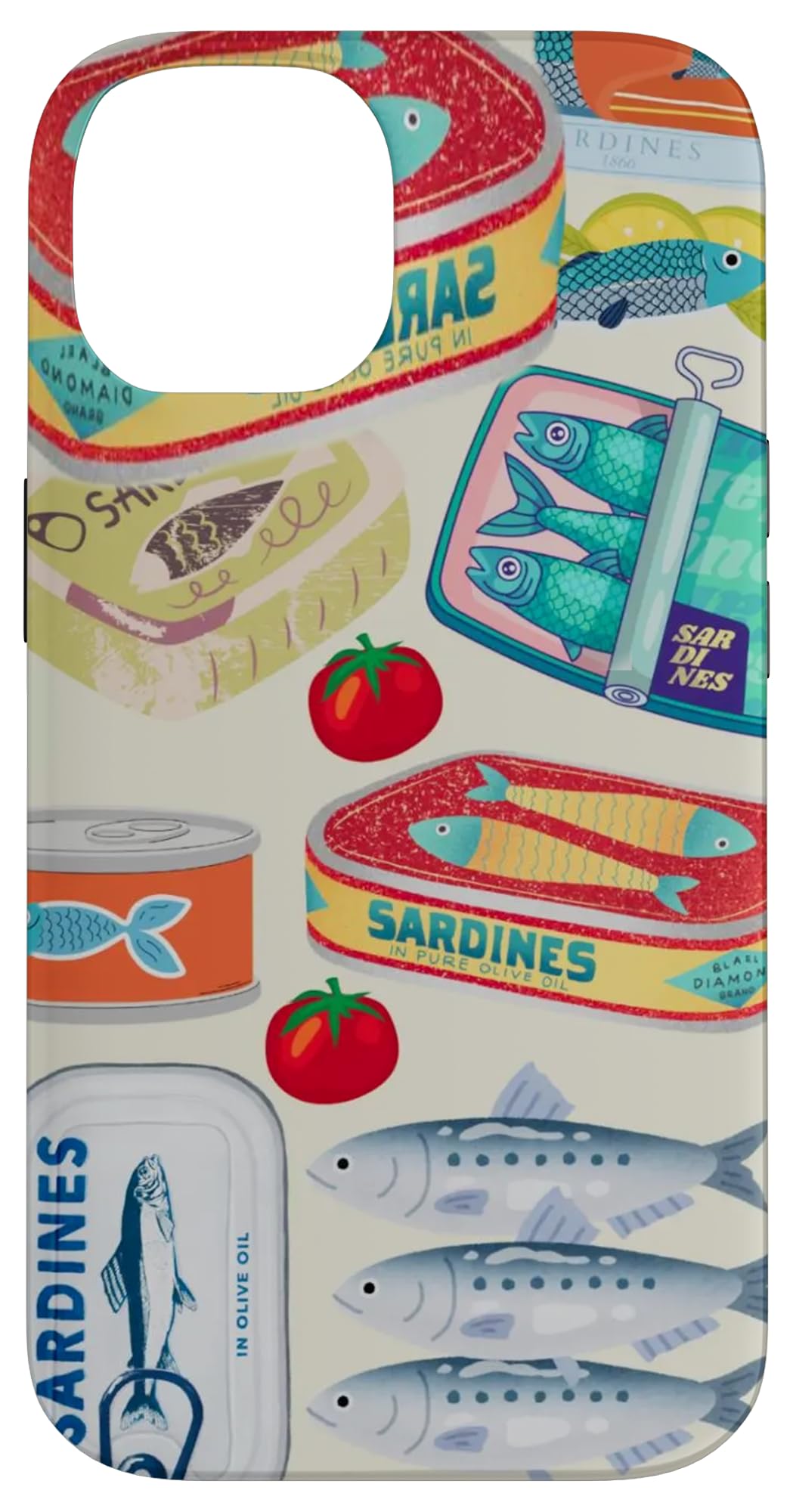 SARDINES Can Fish Sardines Tin Pattern Tomato - Sardine Fish Case for iPhone 14