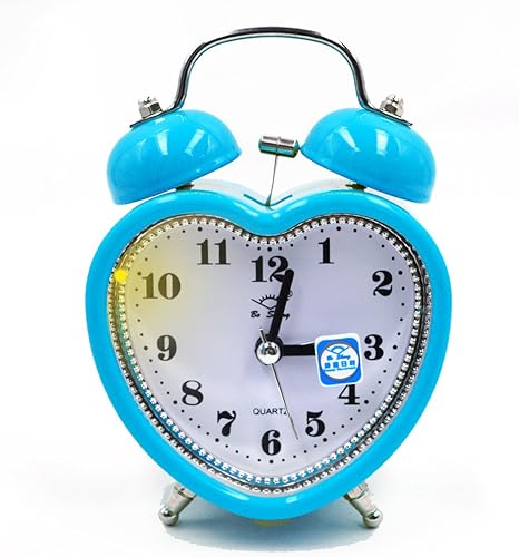 Monique Reloj despertador silencioso analógico de cuarzo con luz nocturna de 3 pulgadas, funciona con pilas para personas que duermen pesadas, con