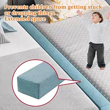 Custom Size Bed Gap Filler, Thick Mattress Gap Filler Extender, Personalised Bed Mattress Filler Close the Gap Between the Headboard Wall or footboard for Single/Double/King Bed with a Removable Cover