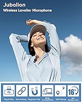 Vista 2 de Mini micrófono inalámbrico para iPhone – Mini micrófono de clip magnético con pantalla de batería 100%, reducción de ruido, Plug & Play, compatible