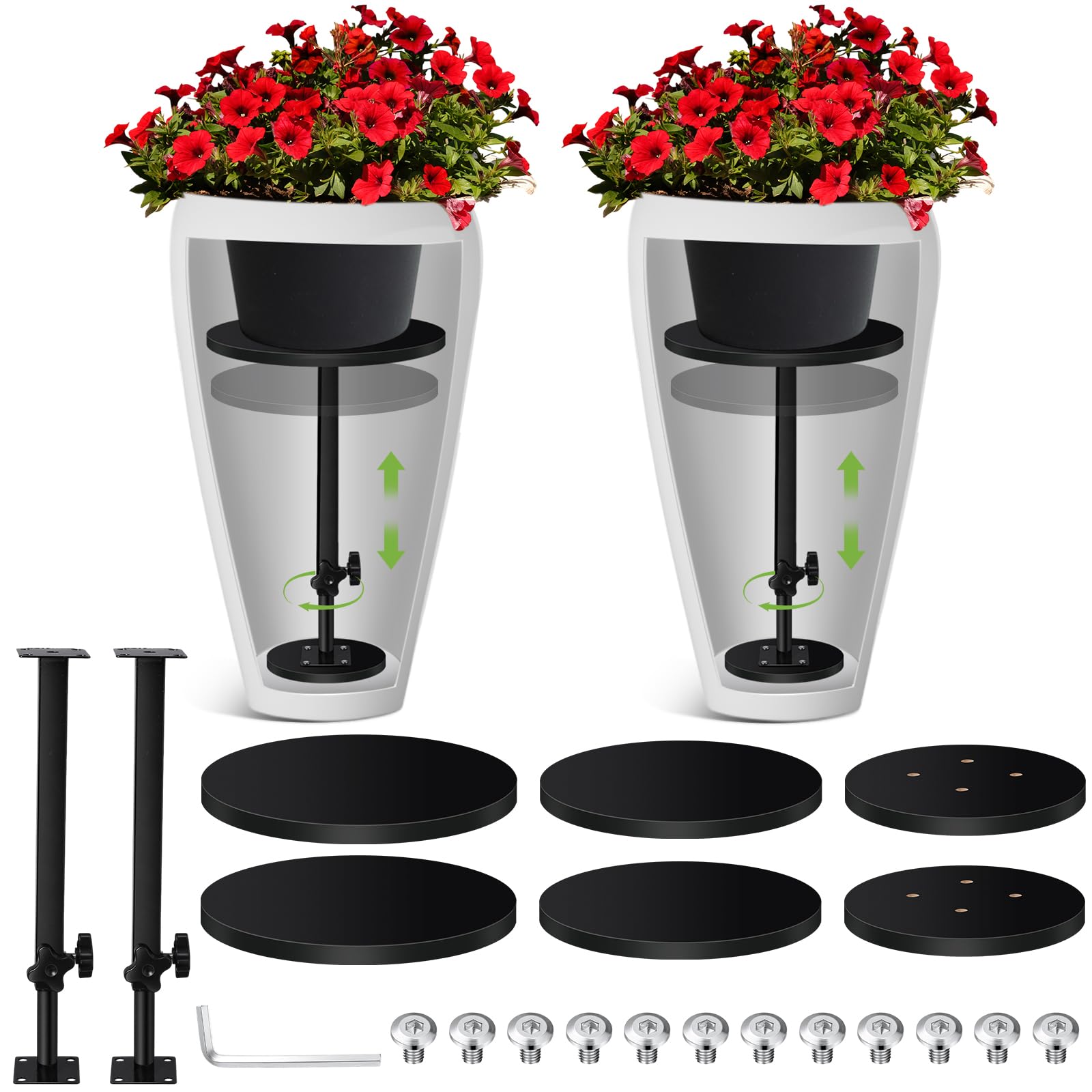 wicker pot plant Evergreen Short Resin Wicker Planter Set of 3 main image 1