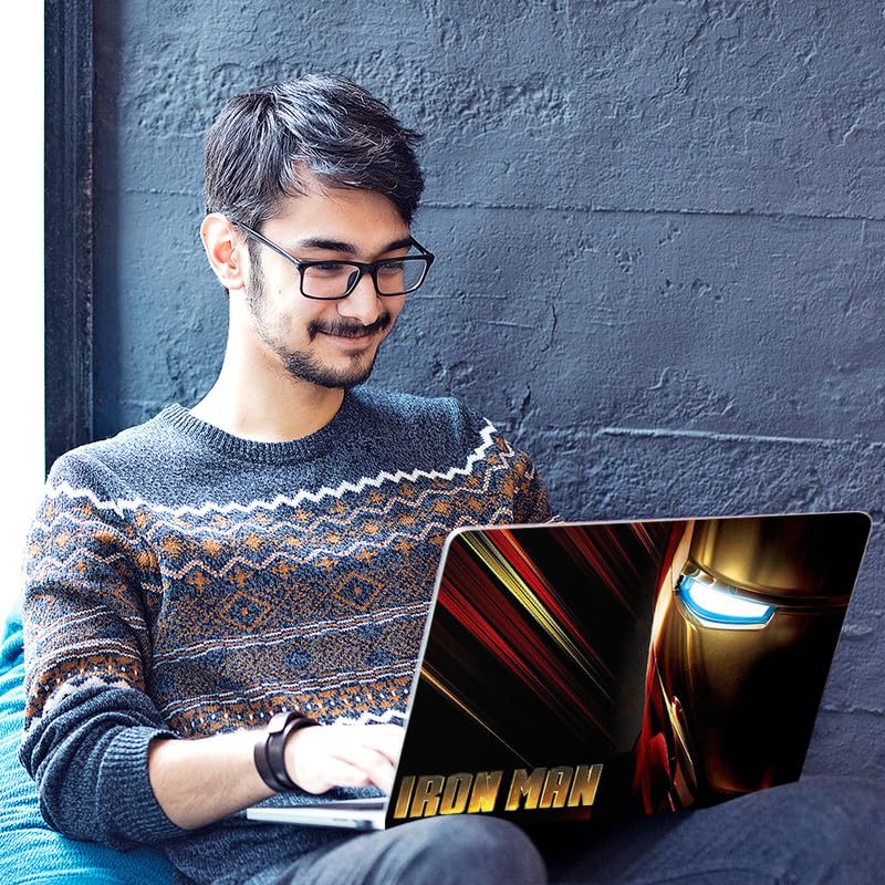 Image of Galaxsia Iron Man Full Vinyl Laptop Skin /Sticker /Cover for 13 to 13.3 Inches Laptops Laminated-Removable-HD Quality Compatible for Hp-Dell-Sony-Lenovo-Asus etc.(13x9.2 Inches)