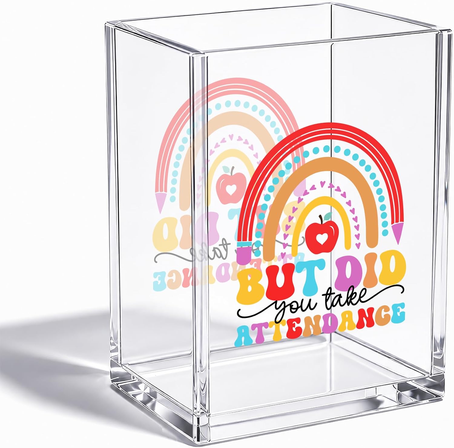 Teacher Acrylic Pencil Pen Holder-Taken Attendance Desk Organizer-B-34