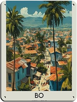 Bo Sierra Leone Poster Retro Tin Sign Vintage Metal Pub Club Cafe Bar Home Wall Art Decoration Poster Retro 12x16inch30x40cm