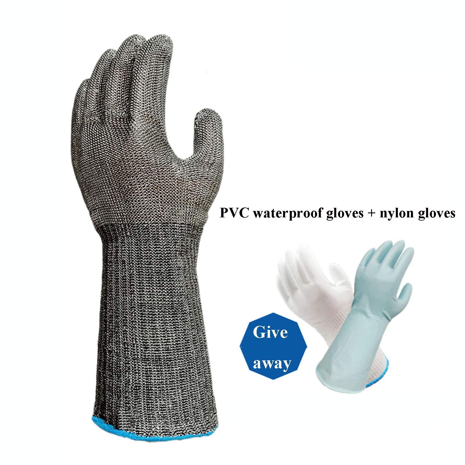 WXYZ Guantes Resistentes al Corte de Metal Pesado, Guantes de Trabajo de Seguridad Protectores de Grado 5, for Cocina/jardín/Captura de Cangrejo (Size : 2pcs/S)