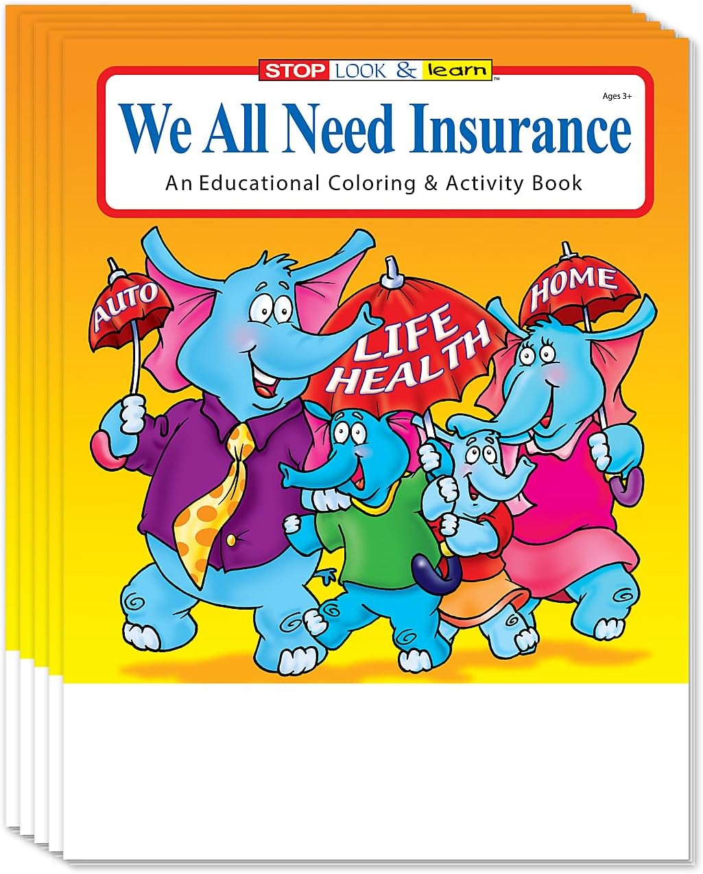 ZOCO – We All Need Insurance Coloring Books for Kids (25 Bulk Pack, Without Crayons) – Educational Handouts for Insurance Agents & Financial Planners – Games, Puzzles, Activities
