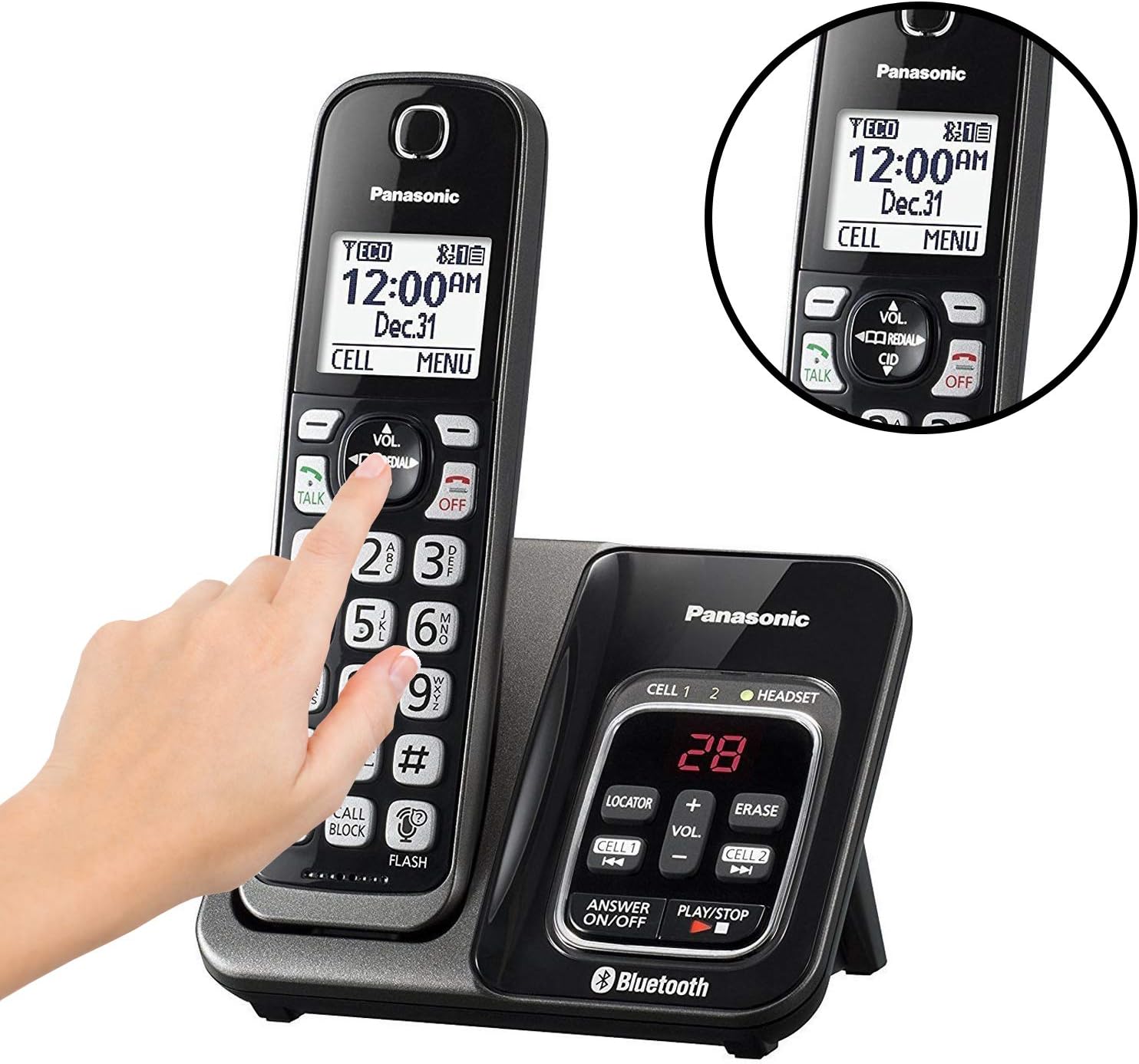 Panasonic KX-TGD560M / KX-TG3760M Link2Cell Cordless Telephone with Digital Answer Machine (Renewed) (KX-TGD562M -1 HANDSET)