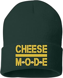 Cheese Mode Beanie Watch Cap | Green Bay Football City Cheese Head Fan Skull Warm Winter for Men & Women