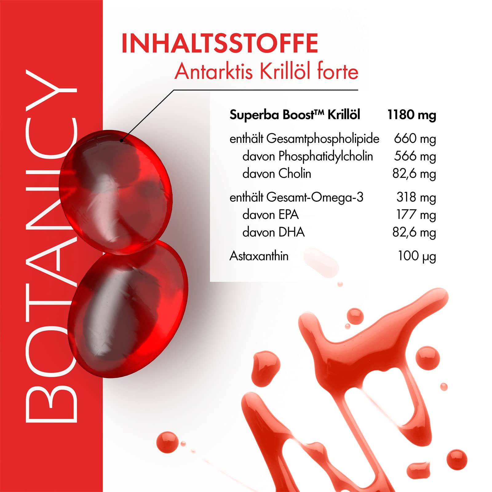 Omega 3 Krillöl Kapseln - 60 Stück - Antarktis Krillöl Forte - Für Herz und Leber - Superba Boost™ Omega 3 Öl aus Krill - Omega-3-Fettsäuren DHA & EPA, Astaxanthin & Cholin