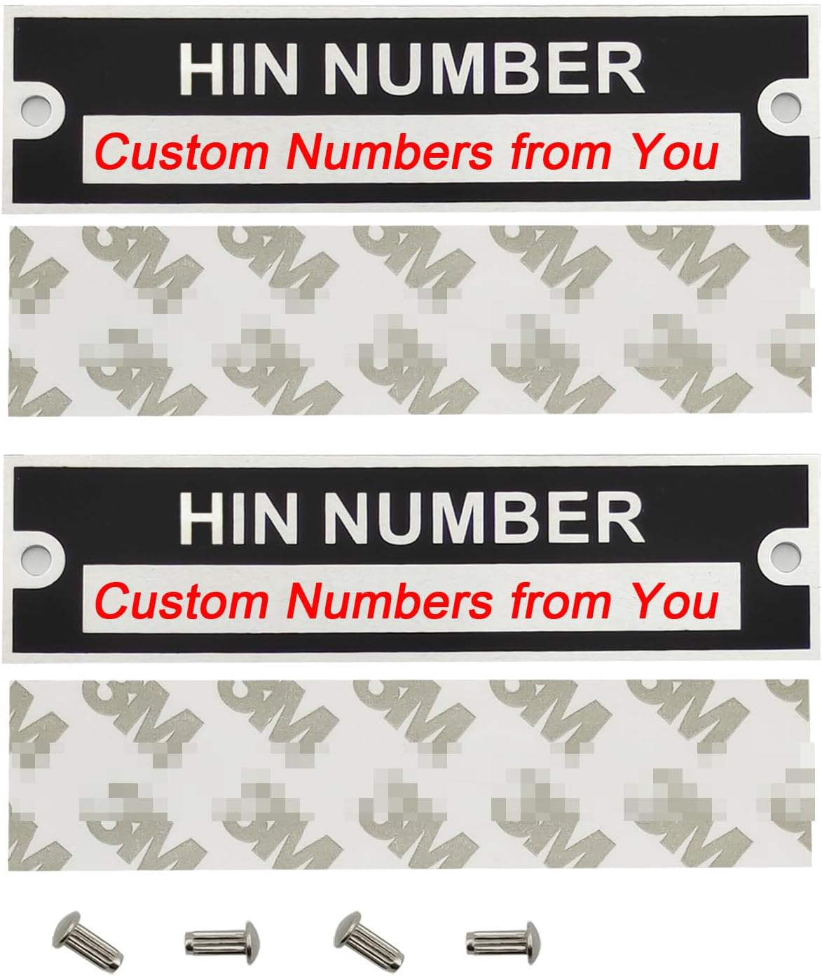 Custom Hin Plate Replacement, Engraved Trailer Vin Plates