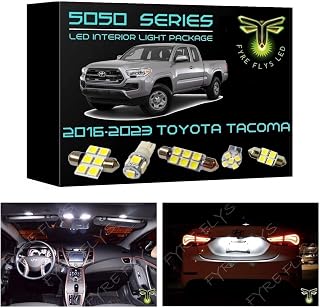 9 Piece White LED Interior Lights for 2016 2017 2018 2019 2020 2021 2022 2023 Toyota Tacoma 6000K 5050 Series SMD Package Kit and Install Tool
