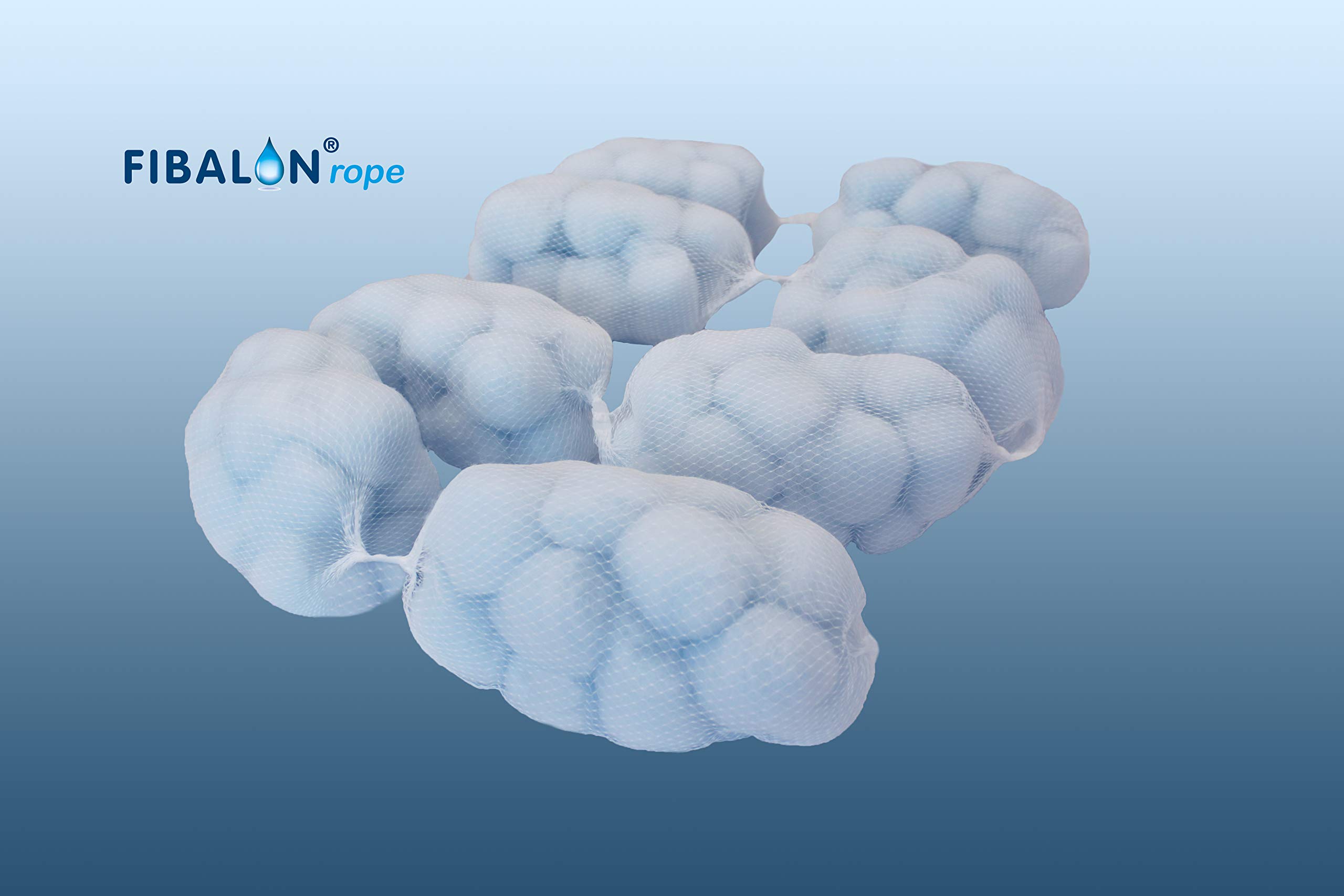 Floculant Rope Filtre en fibre de polymère innovant pour installations de filtre à sable avec 8 filets Fibalon.
