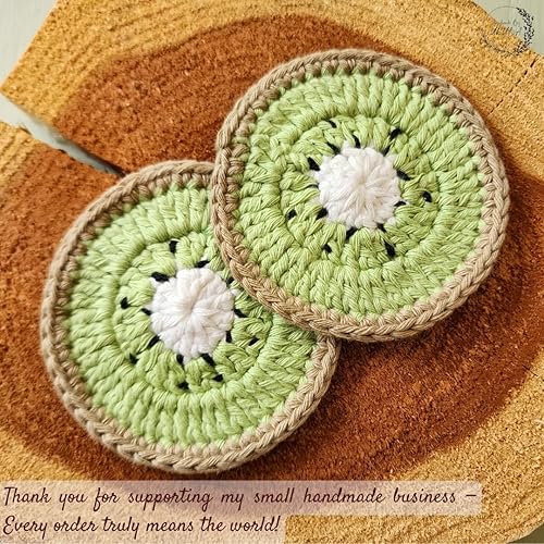 Miniatura 8 de Juego de posavasos de algodón con diseño de frutas (Kiwi Kiss)