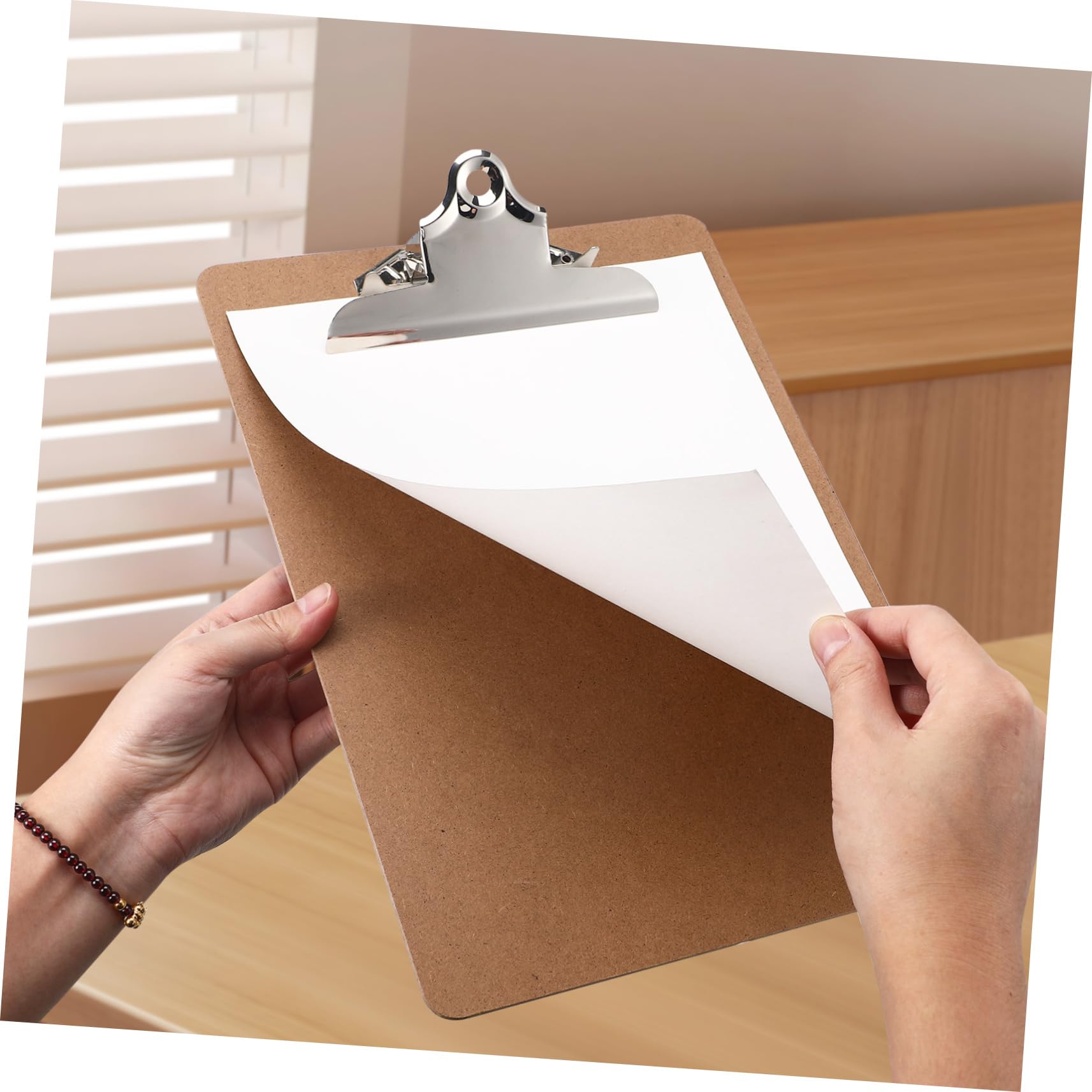 Operitacx 6pezzi Pannello Rigido Per Ufficio Lavagna Portatile Per Appunti e Disegni Supporto Per Scrittura in Mdf Resistente Clip Per Documenti Per Ufficio Adatto Vari Utilizzi